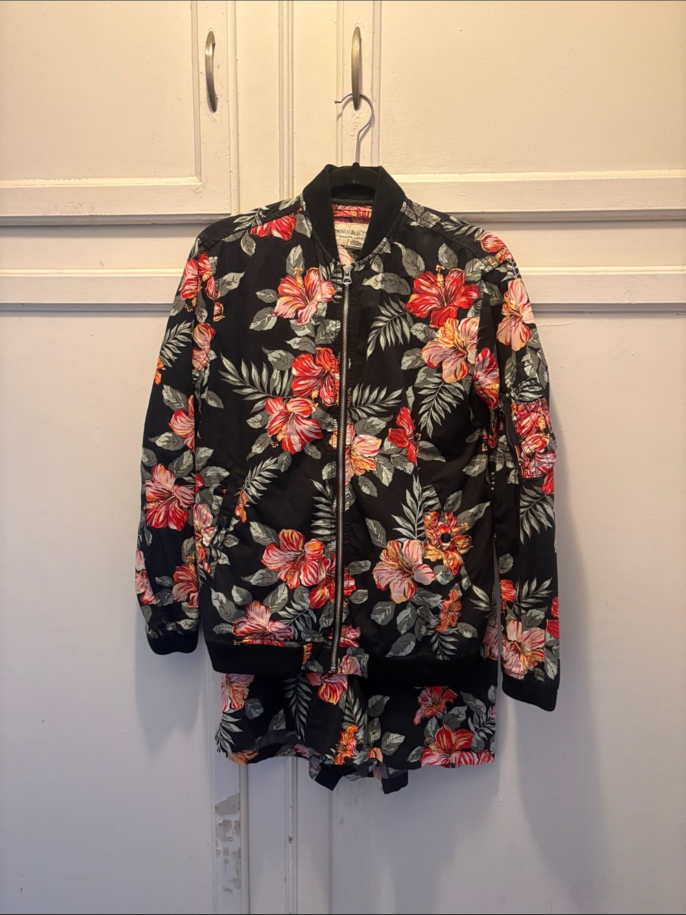 Denim & Supply Ralph Lauren Bomber Jacket with Floral Print Shorts
